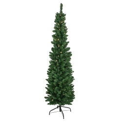NORTHLIGHT 6' Pre-Lit Led Northern Balsam Fir Pencil Artificial Christmas Tree, Warm Clear Lights