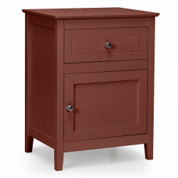 COSTWAY Nightstand With Drawer Accent Side End Table Storage Cabinet