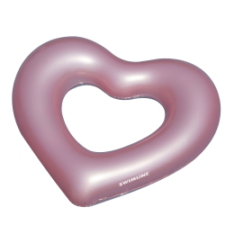 SWIMLINE 50-Inch Metallic Heart Swimming Pool Inner Tube Float In Pink
