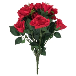 ALLSTATE 18" Artificial Rose Bush Flower Bouquet In Red