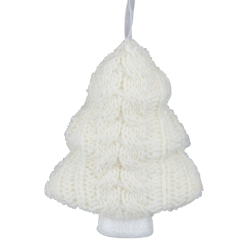NORTHLIGHT 6" Cream Cable Knit Christmas Tree Shaped Ornament