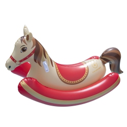 SWIMLINE 86" Brown And Hobby Horse Rocker Inflatable Swimming Pool Ride-On Float In Red