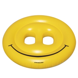 SWIM CENTRAL 72" Water Sports Inflatable Smiley Face Island 2-Person Swimming Pool Raft