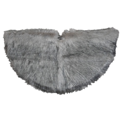 NORTHLIGHT 36" Beige And Plush Faux Fur Christmas Tree Skirt In Gray