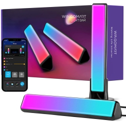 WINGOMART Smart Light Bars, RGBicww Smart Led Lights \w 12 Scene Modes And Music Modes, Bluetooth Color Light Bar for Entertainment, PC, Tv, Gaming