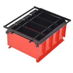 VIDAXL Paper Log Briquette Maker Steel 15"x12.2"x7.1" Black And In Red