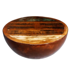 VIDAXL Coffee Table Bowl-Shaped With Steel Base Solid Reclaimed Wood