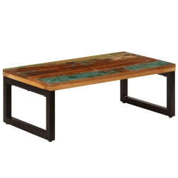 VIDAXL Coffee Table 39.4"x19.7"x13.8" Solid Reclaimed Wood And Steel