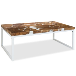 VIDAXL Coffee Table Teak Resin 43.3"x23.6"x15.7