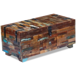 VIDAXL Coffee Table Box Chest Solid Reclaimed Wood 31.5"x15.7"x13.8