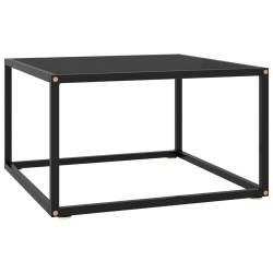 VIDAXL Coffee Table With Glass 23.6"x23.6"x13.8" In Black