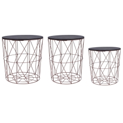 VIDAXL Coffee Tables 3 PCs Copper