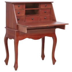VIDAXL Secretary Desk 30.7"x16.5"x40.6" Solid Mahogany Wood In Brown