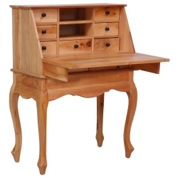 VIDAXL Secretary Desk 30.7"x16.5"x40.6" Solid Wood In Mahogany
