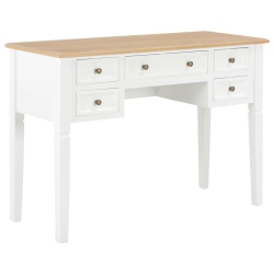 VIDAXL Writing Desk 43.1"x17.7"x30.5" Wood In White