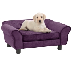 VIDAXL Dog Sofa 28.3"x17.7"x11.8" Plush In Burgundy