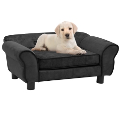VIDAXL Dog Sofa Dark 28.3"x17.7"x11.8" Plush In Gray