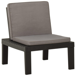 VIDAXL Patio Lounge Chair With Cushion Plastic In Gray
