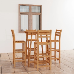 VIDAXL 5 Piece Patio Bar Set Solid Acacia Wood