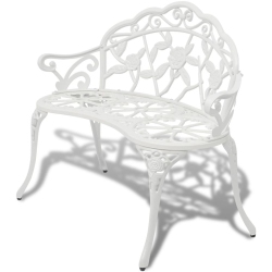 VIDAXL Patio Bench 39.4“ Cast Aluminium In White