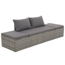 VIDAXL Patio Bed 76.8"x23.6" Poly Rattan In Gray