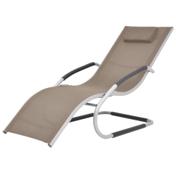 VIDAXL Sun Lounger With Pillow Aluminum And Textilene Taupe