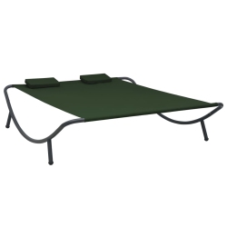VIDAXL Patio Lounge Bed Fabric In Green