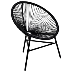 VIDAXL Patio Moon Chair Poly Rattan In Black