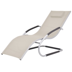 VIDAXL Sun Lounger With Pillow Aluminum And Textilene Cream