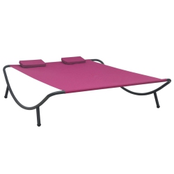 VIDAXL Patio Lounge Bed Fabric In Pink