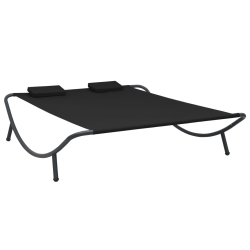 VIDAXL Patio Lounge Bed Fabric In Black