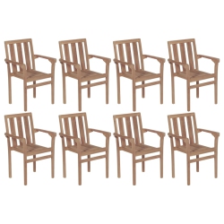 VIDAXL Stackable Patio Chairs 8 PCs Solid Teak Wood