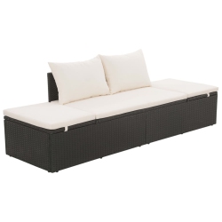 VIDAXL Patio Bed 76.8"x23.6" Poly Rattan In Black
