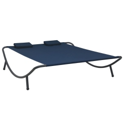 VIDAXL Patio Lounge Bed Fabric In Blue