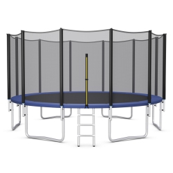 TOPBUY 8Ft 10Ft 12Ft 14Ft 15Ft 16Ft Trampoline With Safety Enclosure Net & Spring Pad Jumping Mat