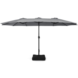 TOPBUY Patiojoy 15Ft Double-Sided Twin Patio Umbrella With Base Extra-Large Market Umbrella for Outdoor
