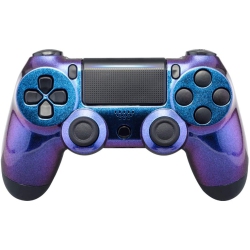 ALBERTATECH Chameleon Purple Glossy Front Housing Shell for Ps4 Slim Pro Controller, Custom Accessories Faceplate In Blue