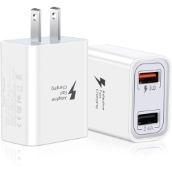 ALBERTATECH Quick Charge 3.0, 2-Pack 30W Quick 3.0 USB Wall Charger Quick Charge 3.0 Adapter Fast Charging Block