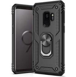 ALBERTATECH Ring Kickstand Phone Case for Samsung Galaxy S9, Heavy Duty Dual Layer Drop Protection Case for Galaxy S9, Hard