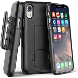 ALBERTATECH Iphone Xr Belt Clip Holster Case, Ultra Slim (Duraclip) Rubberized Grip Thin Fit Protective Hard Cover Holder