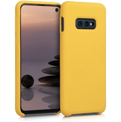 ALBERTATECH Tpu Silicone Case Compatible With Samsung Galaxy S10E - Case Slim Phone Cover With Soft Finish - Honey In Yellow