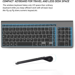 ALBERTATECH Wireless Keyboard And Mouse Combo, Compact Wireless Keyboard With Numeric Keypad And Ergonomic Full-Size 2400 Dpi Mouse