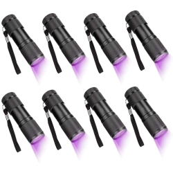 ALBERTATECH Uv Led Flashlight Light Uv Lights 9 Led Ultraviolet Light Flashlights Pets Urine And Stains Detector In Black