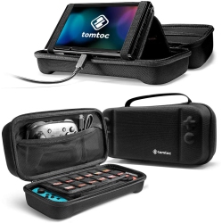 ALBERTATECH Protective Case for Nintendo Switch Hard Shell Travel Storage Carrying Case Cover Box 24 Game Cartridges Handle