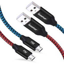 ALBERTATECH Micro USB Cable 15Ft, Extra Long Braided Andorid Charging Cords, 2Pack Colorful Micro USB to USB 2.0