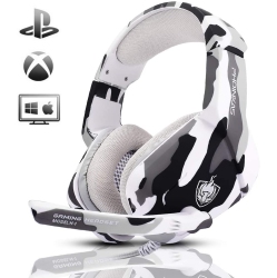ALBERTATECH Wired Gaming Headset, H1 Stereo Gaming Over Ear Headset for Ps4, Xbox One, PC, Mac, Headphone With Mic, Led