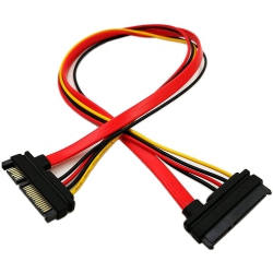 ALBERTATECH 22-Pin (7+15) SATA Male to Female Data And Power Combo Extension Cable - Slimline SATA Extension Cable M/f