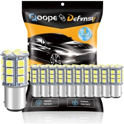 ALBERTATECH - Pack Of 10-6500K 1142 Ba15D Led Bulbs 5050 27-Smd Replacement Lamps for 12V Interior Rv Camcooper Trailer In White