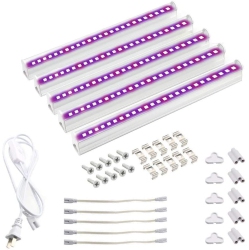 ALBERTATECH T5 Led Grow Lights Bar, 5PCs Full Spectrum Grow Lamp Tube for Seed Starting/indoor Plant/flower Bloom/veg