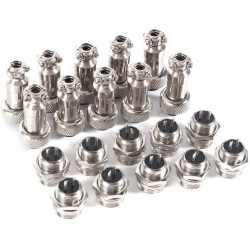ALBERTATECH Aviation Plug Connector, 10 Pairs Mounting 12MM Dia Thread Screw Metal Aviation Male Female Socket Connector Plugs (2